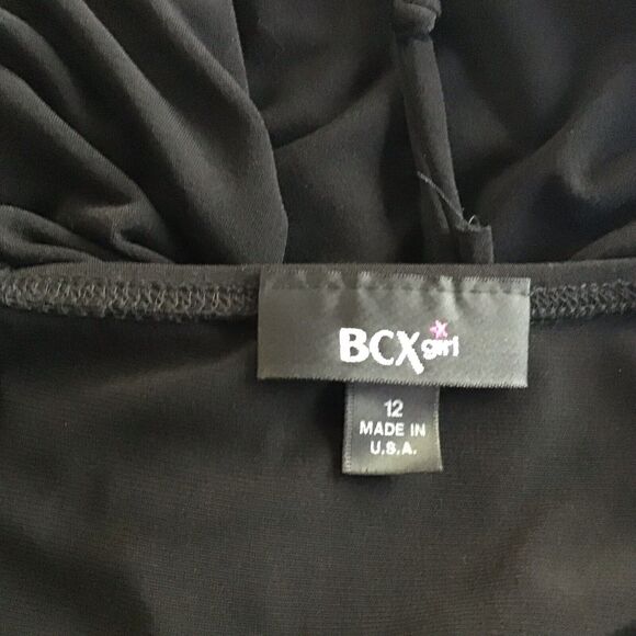 BCX Girl Black Babydoll Nightie Teddie Nightgown Size 12 Tie Back Sexy Romantic - Picture 6 of 6